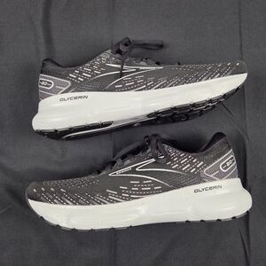 Brooks Glycerin 20 Running Shoes Mens Size 9 Black White Lace Up